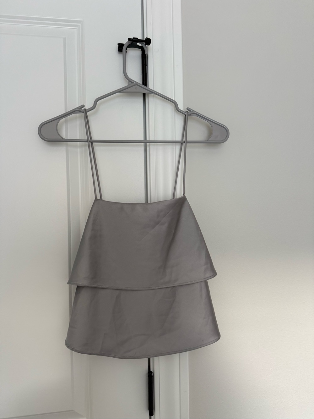 Zara silver Layered Spaghetti Strap Tank Top
